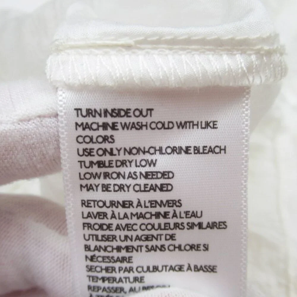 Anthropologie Pilcro Short-Sleeve Sheer Silky Blouse White S - Picture 9 of 13